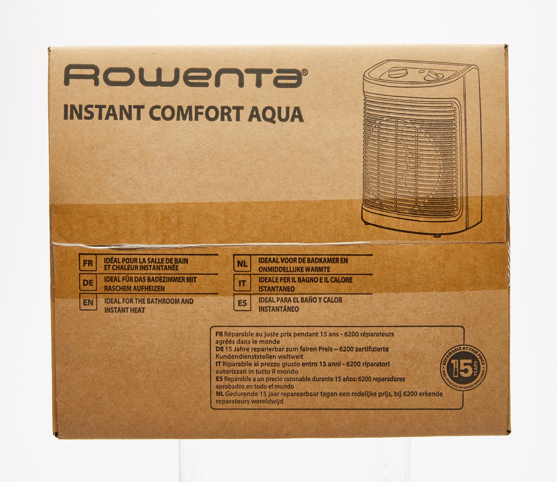 Rowenta Instant Comfort Fan Heater - Fast Heating Portable Space Heater with Adjustable Thermostat & Safety Features for Home, Office, and Bedroom Use