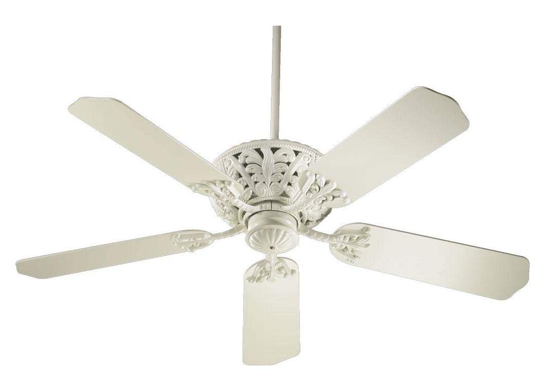 Vintage White Ceiling Fan with Remote Control - Energy Efficient Low Profile Flush Mount for Bedroom, Living Room & Office