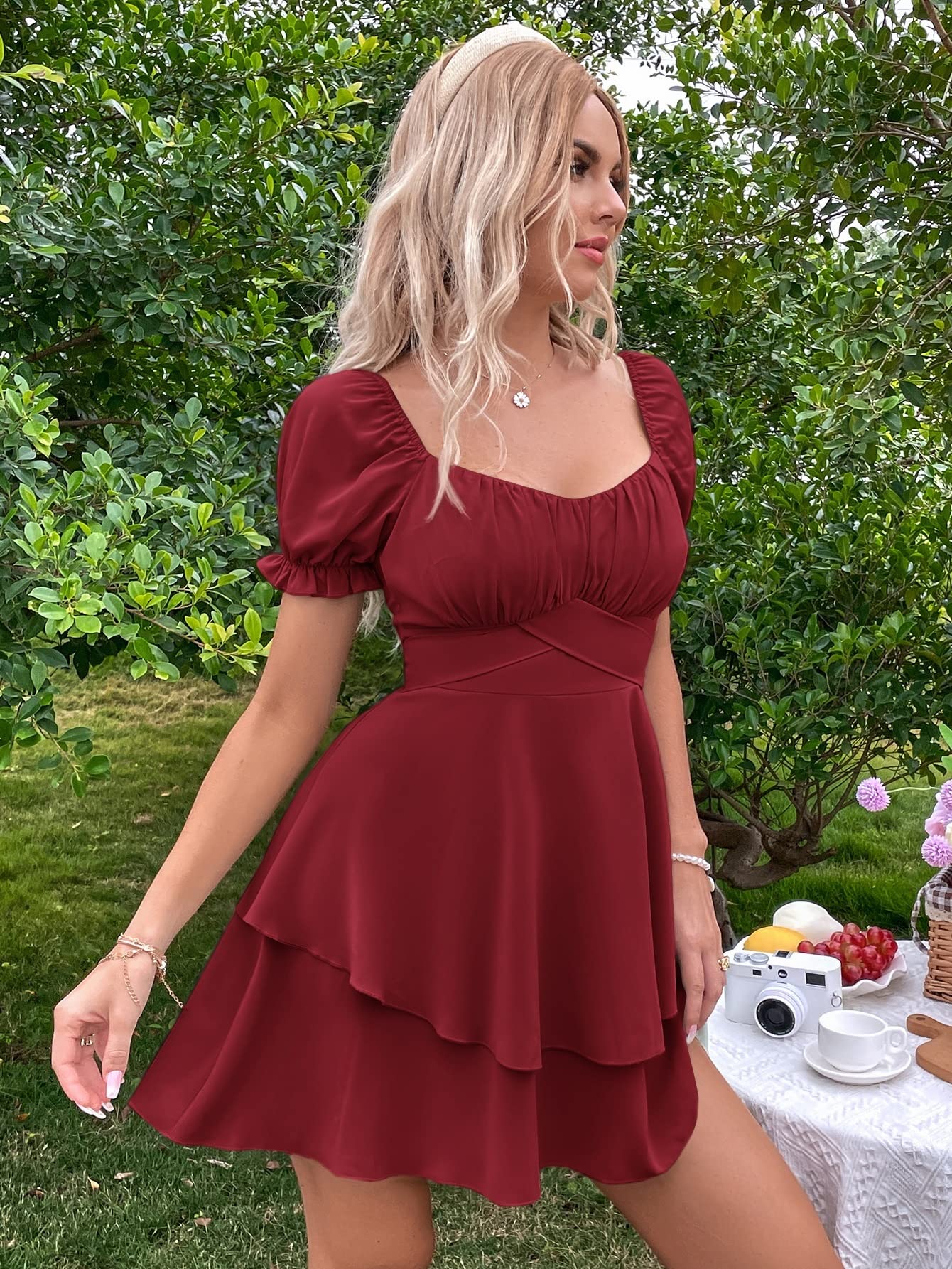 2022 Women's Summer Short Dress - Cute Mini Party Beach Dress with Neck Hem | Perfect for Beach Vacations, Pool Parties & Night Out