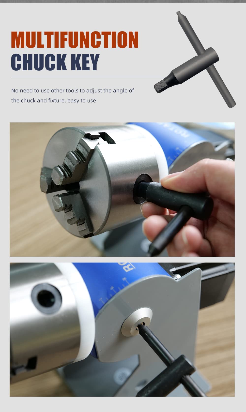 100mm (3.94in) Three-Jaw Rotary Chuck for Fiber Laser Marking Machine - High Precision Rotating Attachment for Metal Engraving, Jewelry Making & Industrial Applications
