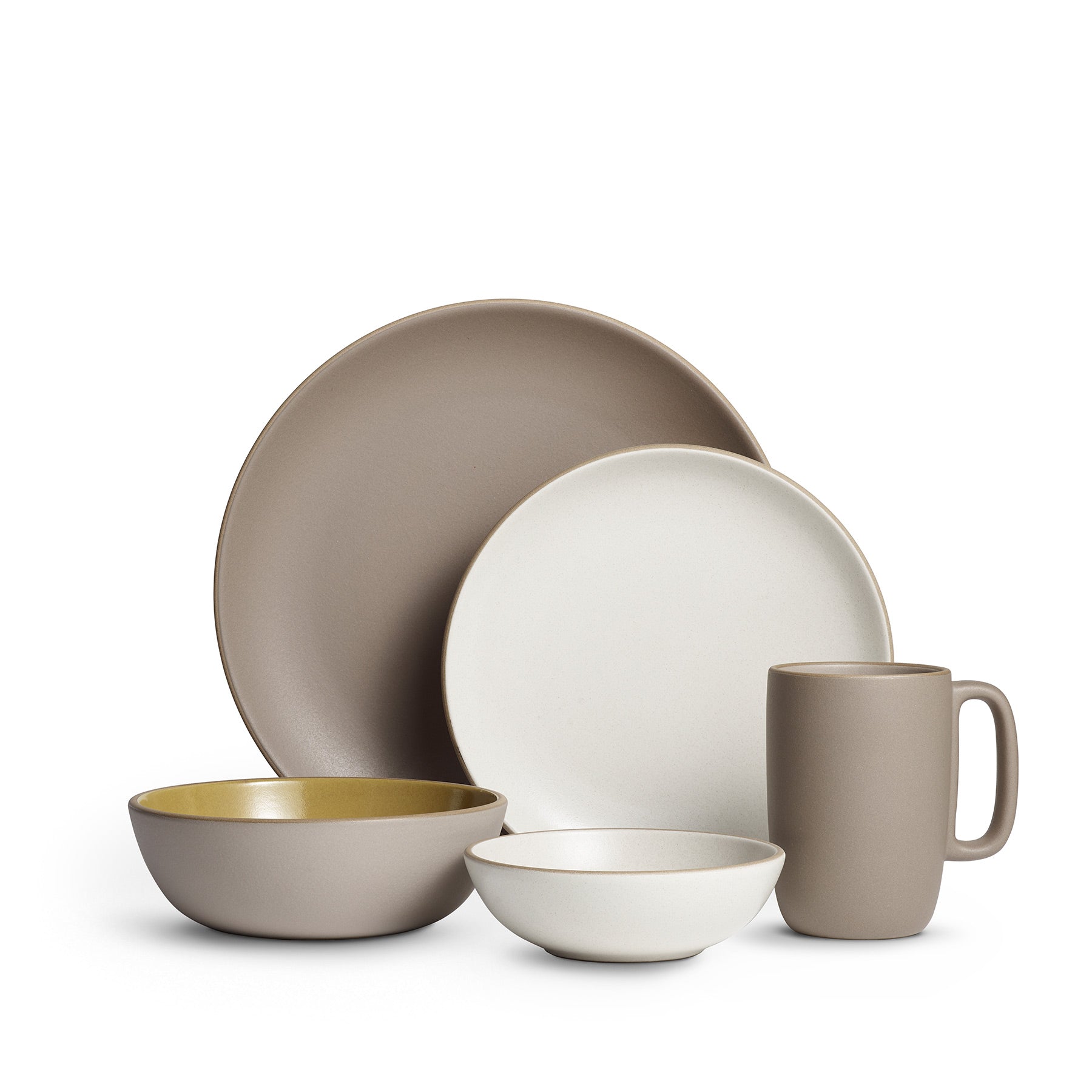 Currey 5-Piece Elegant Dinnerware Set - Porcelain Plates, Bowls & Mugs for Everyday Dining, Entertaining & Family Meals