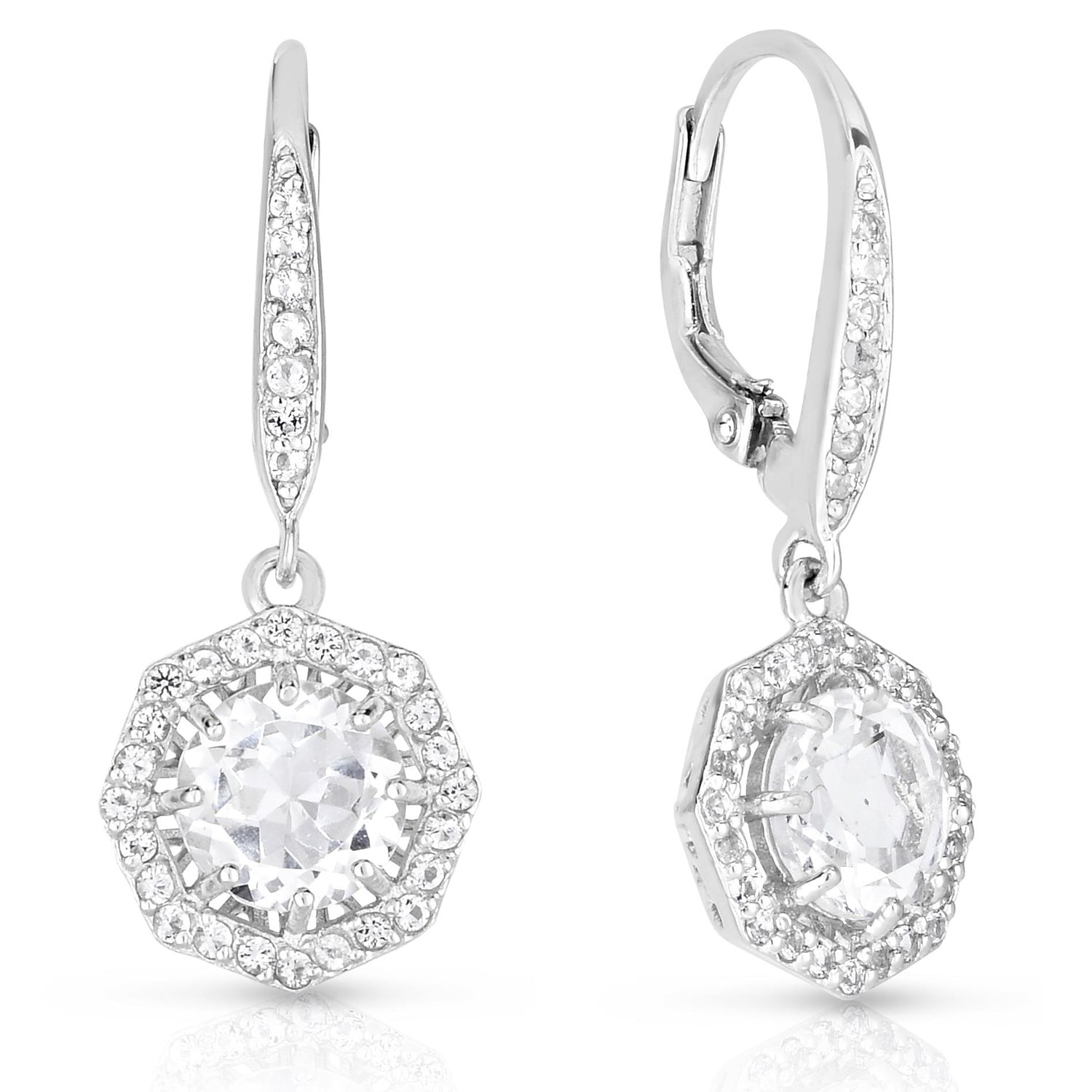 White Topaz Droplet Earrings for Women - Dainty Sterling Silver Teardrop Earrings | Perfect for Weddings, Parties & Everyday Elegance