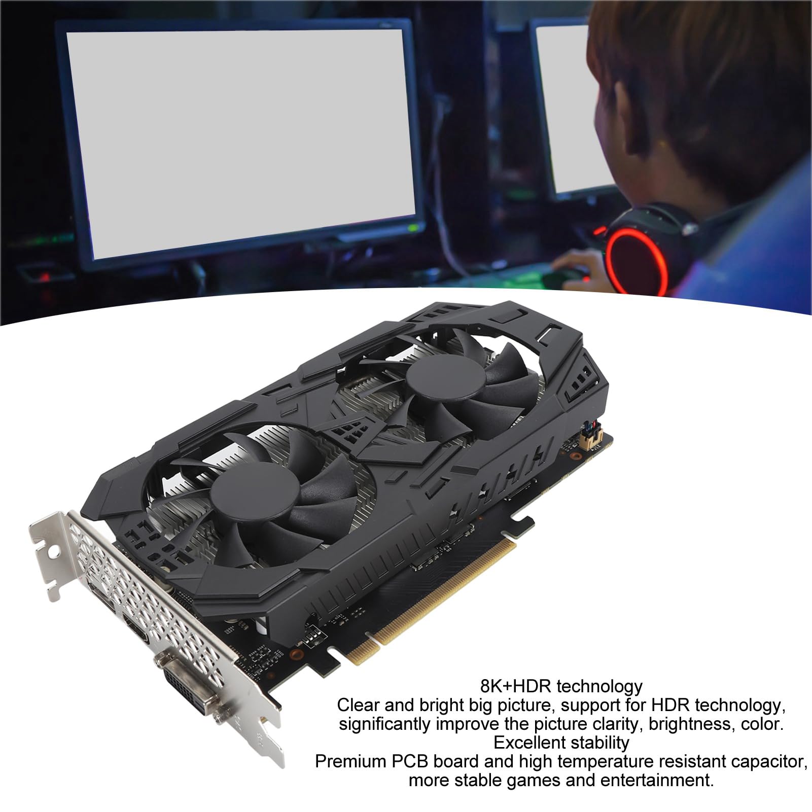 NVIDIA GTX 1060 5GB GDDR5 192-Bit Gaming Graphics Card with Dual Cooling Fans & Heat Pipe - 8K HDR Ready, High Performance for Gaming, Video Editing & 3D Rendering - Perfect for PC Builds, eSports & VR Gaming