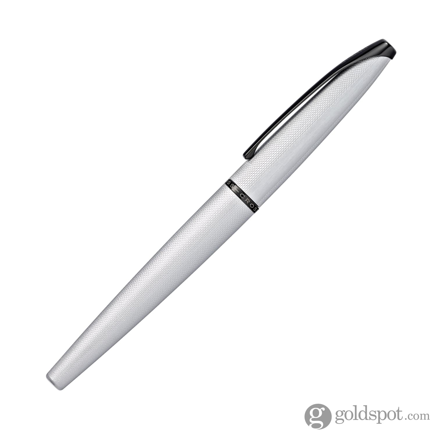 Premium Cross ATX Fountain Pen - Brushed Chrome Finish with Elegant Etched Diamond Pattern - Perfect for Business Signatures, Gift Giving & Luxury Writing Experience