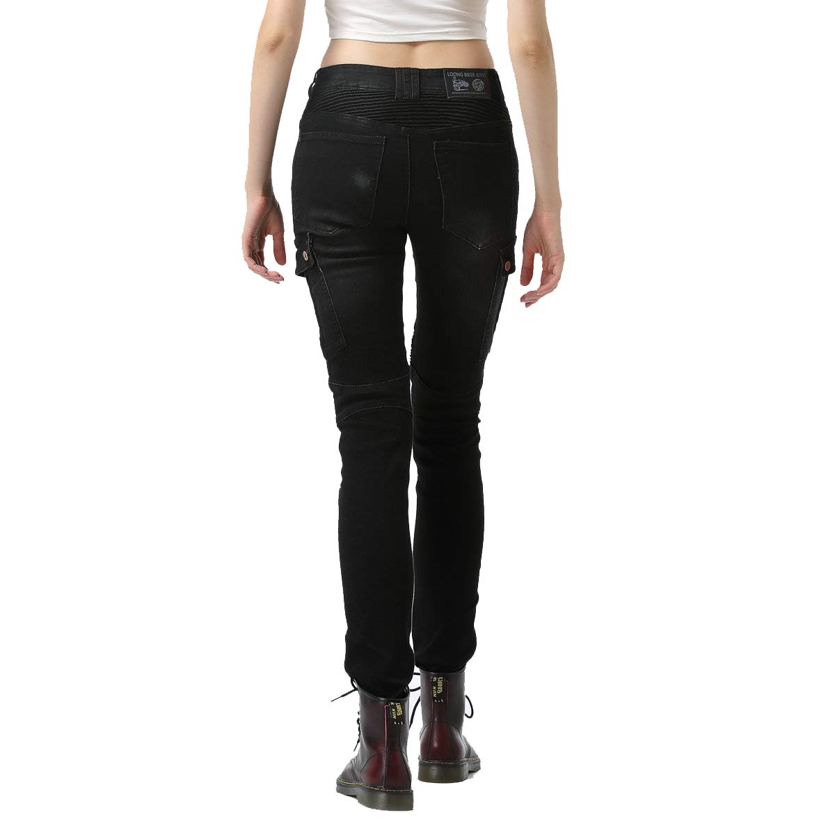 Takuey Women's Motorcycle Riding Jeans - Black Size 26 | Motocross & Racing Protective Pants for Bikers | Perfect for Commuting, Touring & Off-Road Adventures