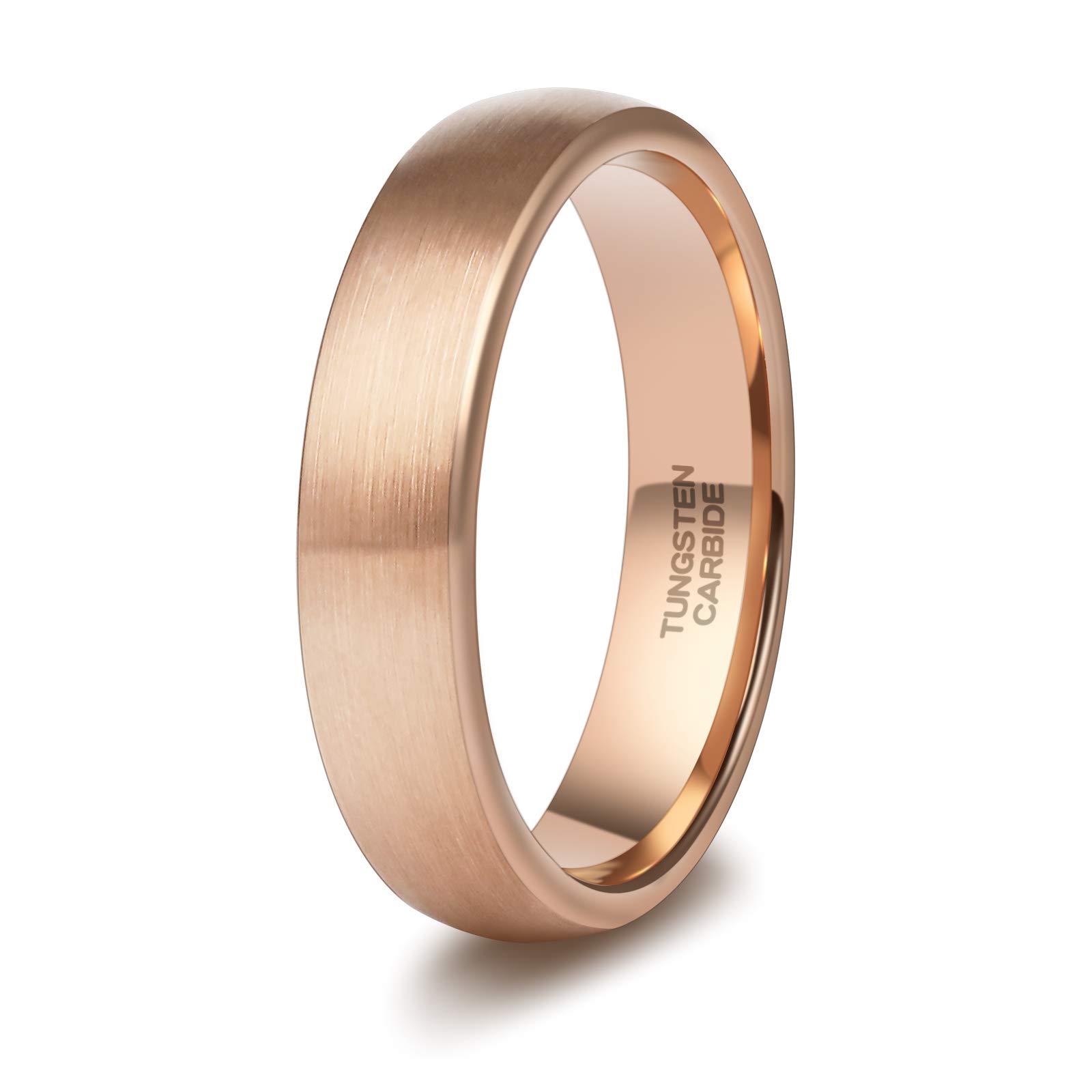 TRUMIUM 3mm & 5mm Tungsten Wedding Bands for Women & Men - Rose Gold & Silver Brushed Comfort Fit Rings (Size 4-12) - Perfect for Engagement, Anniversary & Everyday Wear