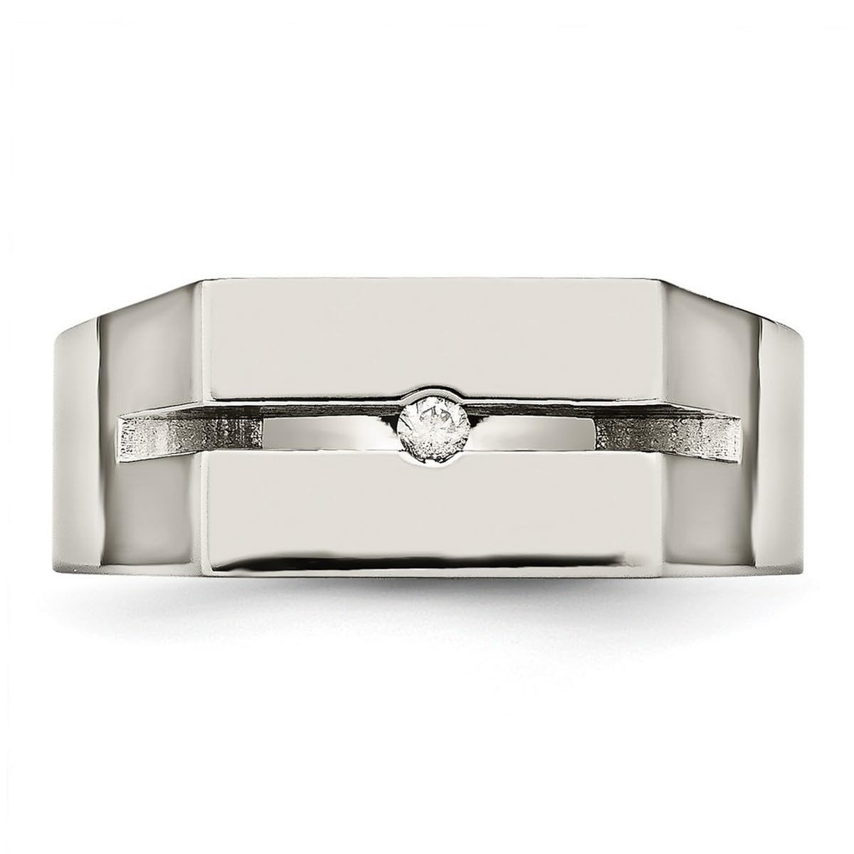 Titanium Diamond Ring for Women - Polished Elegant Wedding Band, Engagement Ring, Anniversary Gift | Perfect for Proposals, Special Occasions & Everyday Wear