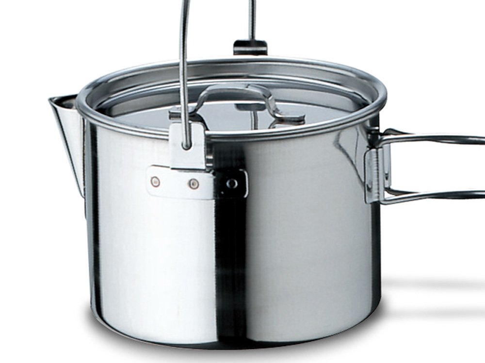 Snow Peak Kettle No.1 - Premium Stainless Steel Camping Kettle for Outdoor Cooking, Hiking & Backpacking - Lightweight & Durable Design for Boiling Water & Making Tea in Wilderness