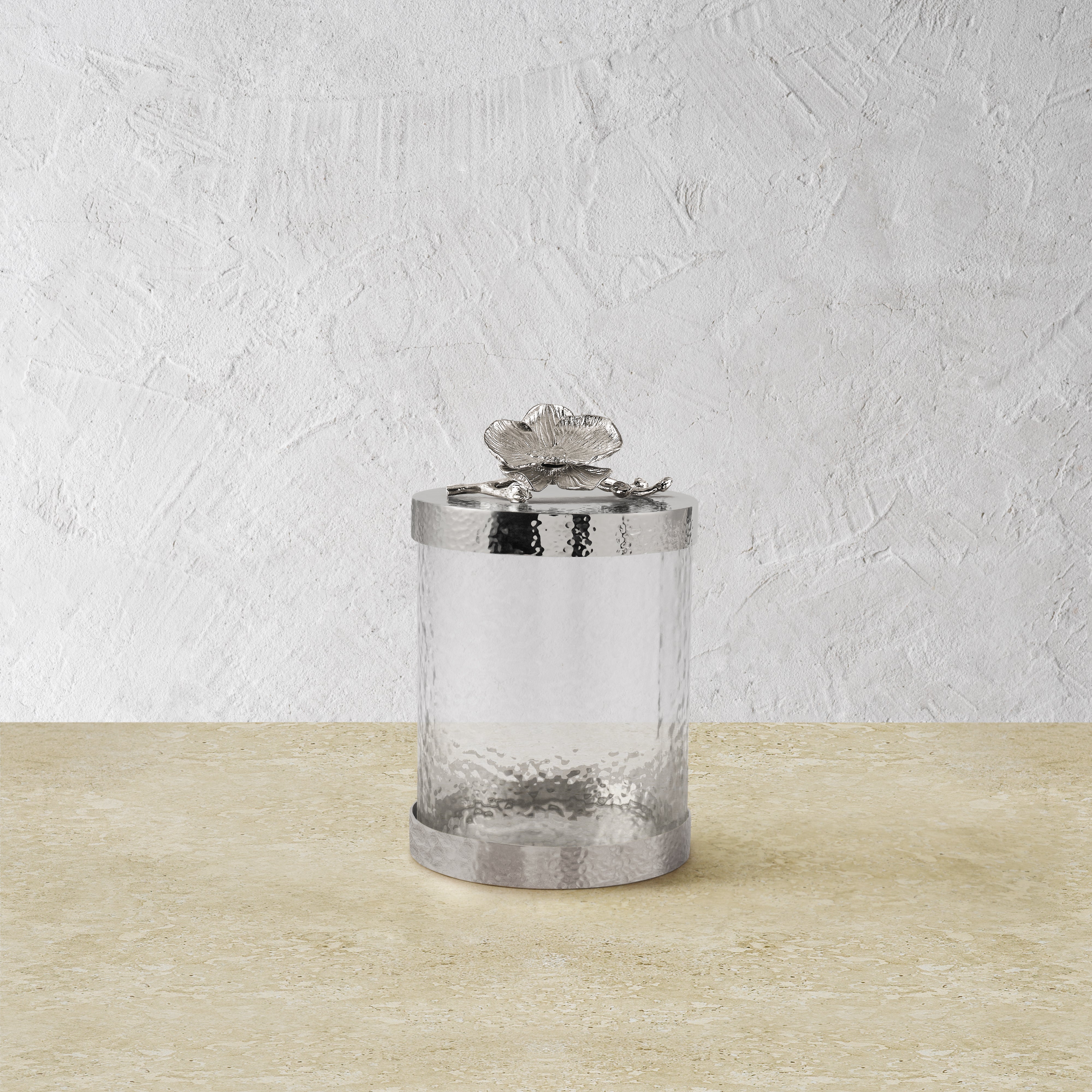 White Orchid Ceramic Canisters Set - Airtight Kitchen Storage Containers for Flour, Sugar, Coffee & Tea | Perfect for Pantry Organization & Home Decor