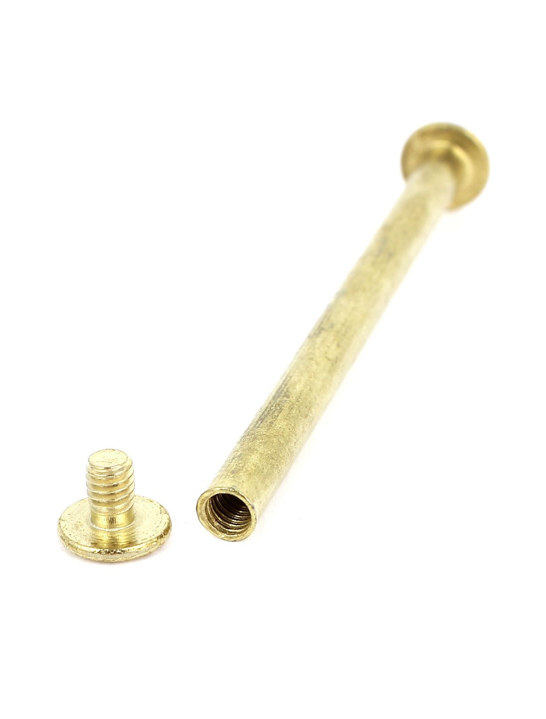uxcell Scrapbook Leather Chicago Screw Posts - 5x70mm Brass Plated Binding Screws - 12pcs for DIY Albums, Journals, Bookbinding & Leather Crafts