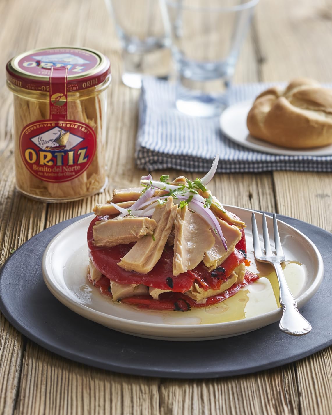 Premium Ortiz Tuna in Olive Oil - 7.76oz Glass Jar (220g) | High-Quality Spanish White Tuna | Perfect for Salads, Sandwiches & Tapas | Gourmet Pantry Staple