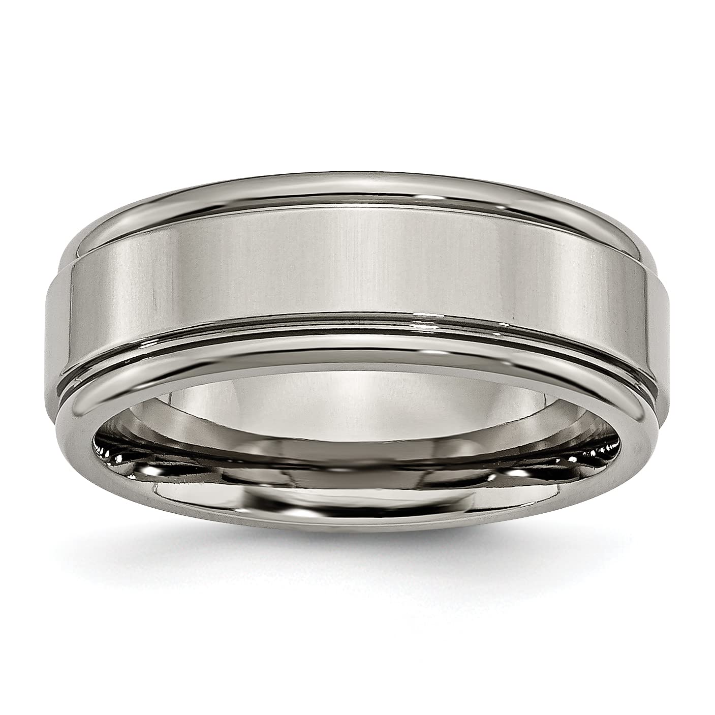 Titanium 8mm Edge Wedding Band Ring for Men & Women - Durable Comfort Fit Wedding Ring - Perfect for Engagement, Anniversary & Everyday Wear