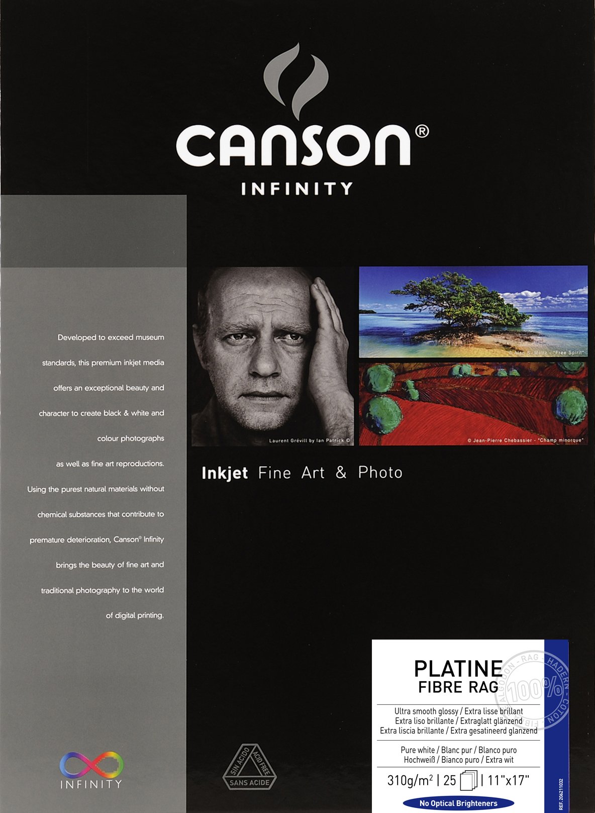 Canson Infinity Platine Fibre Rag Fine Art Paper - 310gsm, 11x17 Inches, 25 Sheets - Premium Archival Quality for Fine Art Printing, Photography & Professional Art Projects