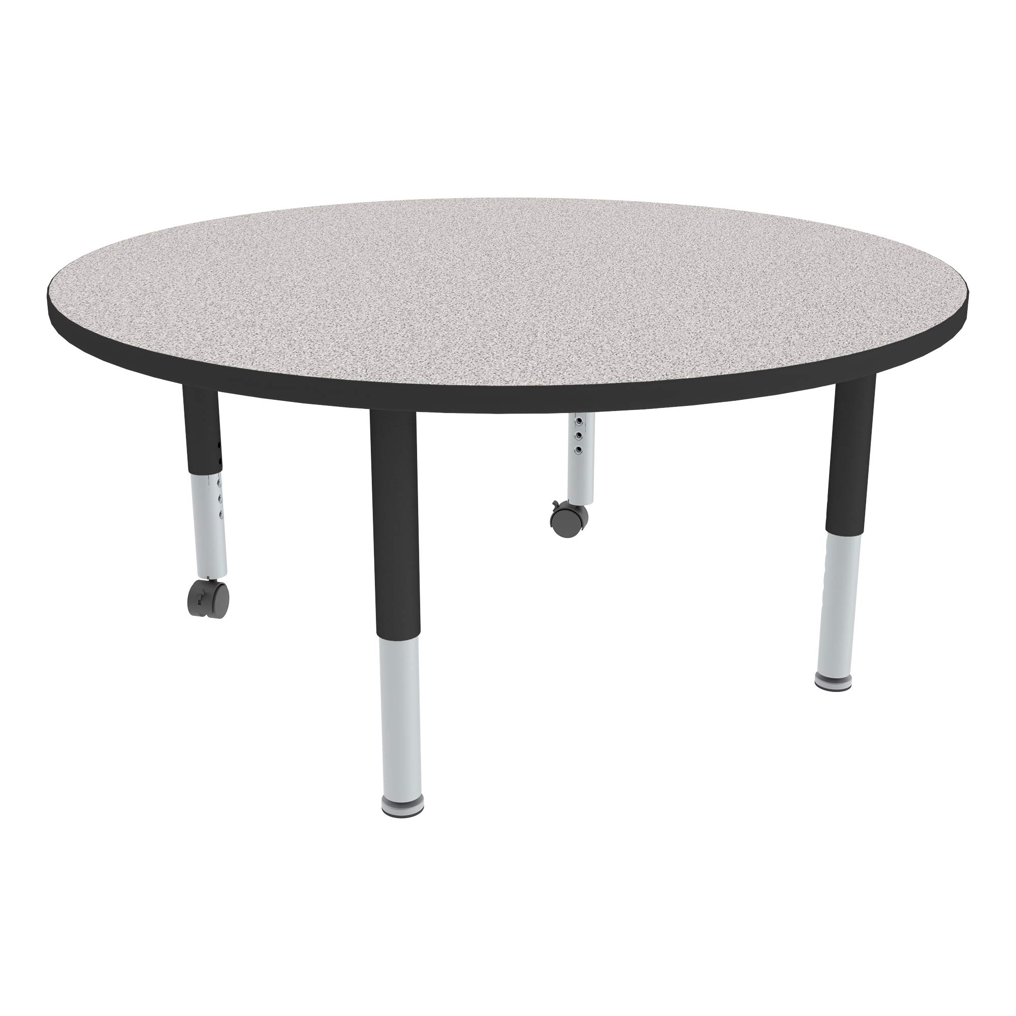 Adjustable Height Round Preschool Activity Table with Casters - 30