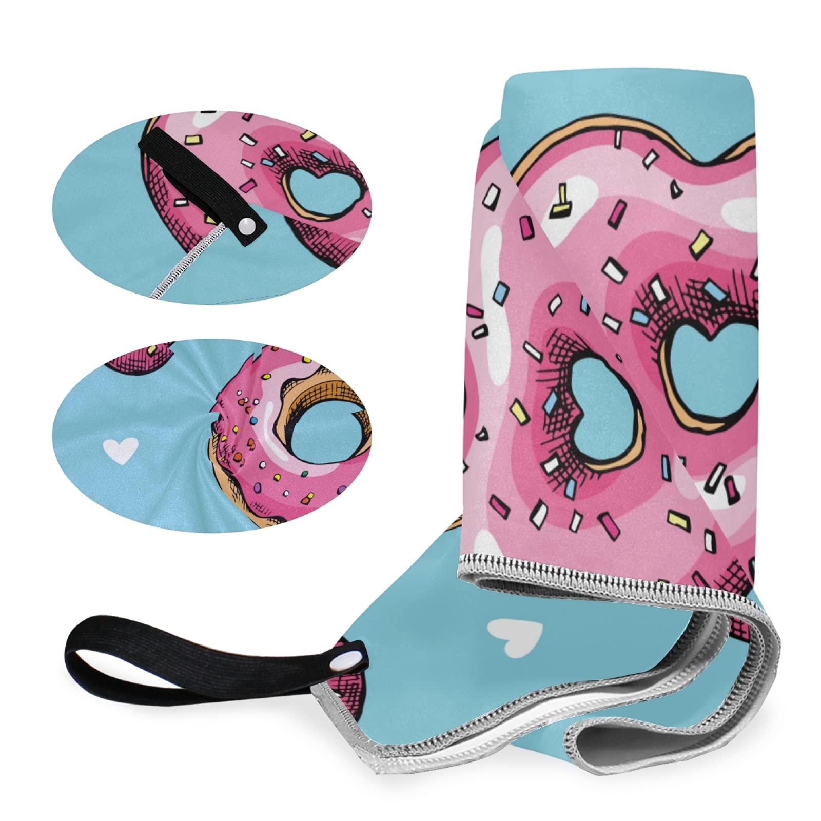 **Tarity Pink Heart Donuts Beach Towel - Large 63