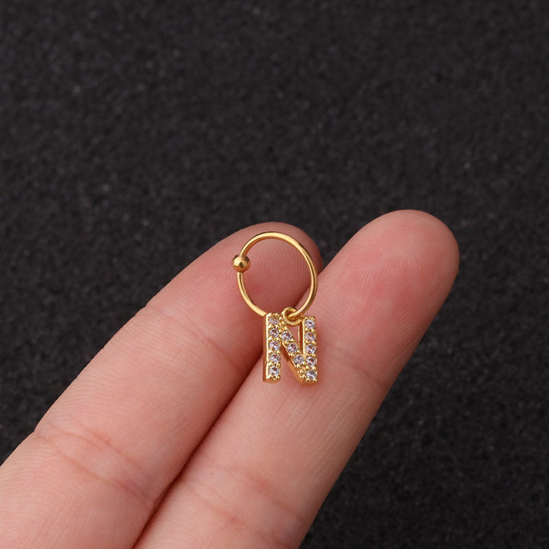 20G Surgical Steel Letter Dangle Hoop Earrings for Women | Hypoallergenic Gold & Silver Hoop Earrings | Trendy Alphabet Jewelry for Everyday Wear, Parties & Gifts