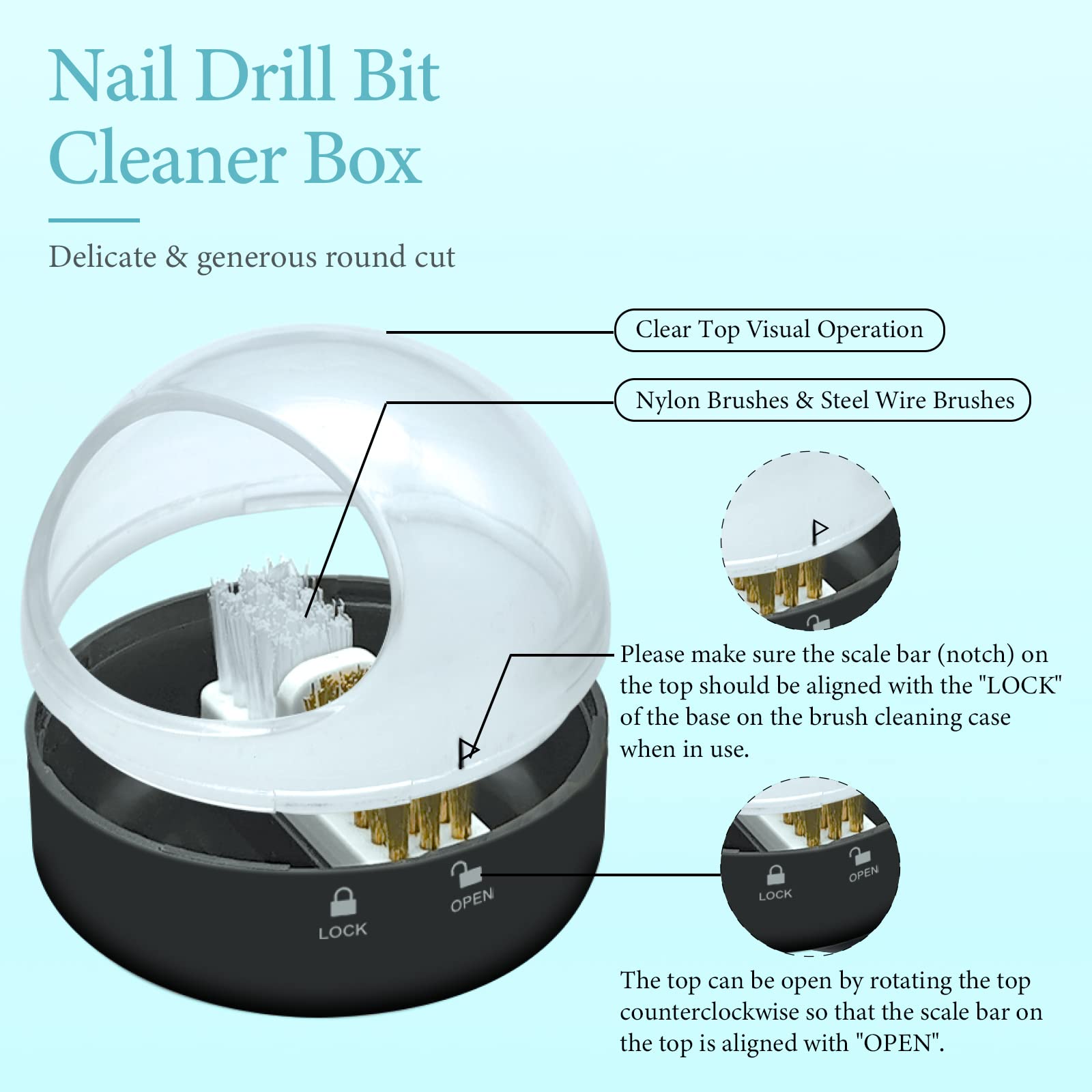2 Pack Replacement Nail Drill Bit Cleaner Brush Heads - Compatible with HiANNE Nail Drill Cleaning Brush Case - Perfect for Salon & Home Manicure/Pedicure Maintenance