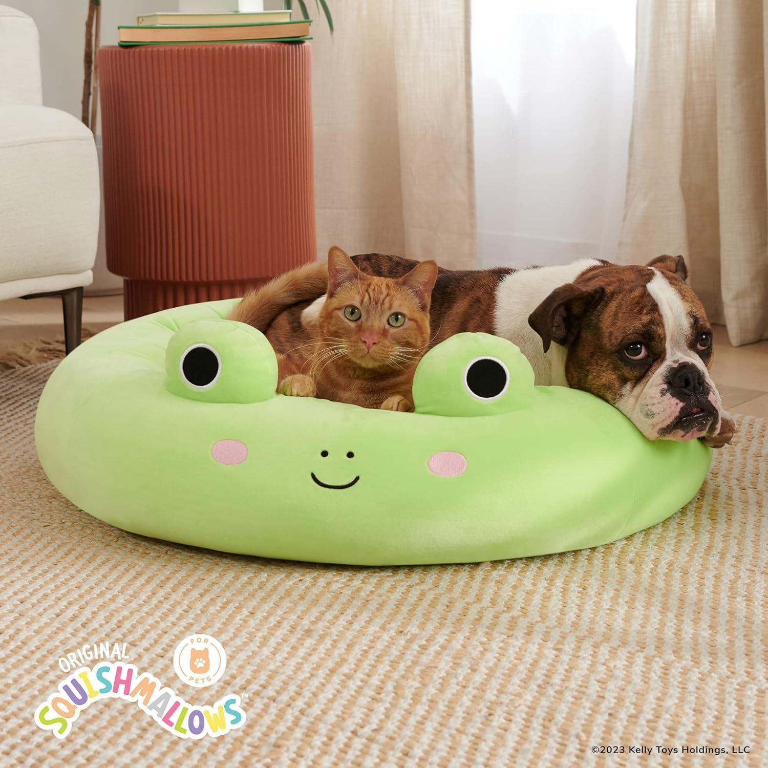 20-Inch Wendy Frog Squishmallows Pet Bed - Ultra Soft Plush Dog & Cat Bed for Small Pets | Cozy Sleeping Spot for Puppies, Kittens & Small Animals