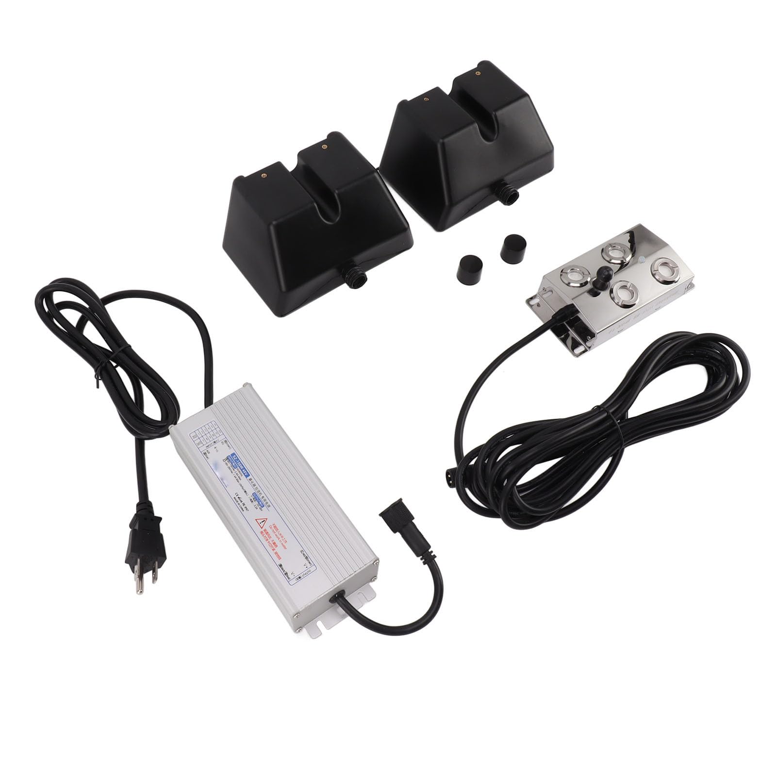 4 Heads Ultrasonic Fog Machine, DC 48V IP67 Waterproof Mist Maker Fogger with Better Heat Dissipation - 3.2A 150W High Sensitivity for Swimming Pools, Ponds, Water Features & Indoor Decor (US Plug 110V)
