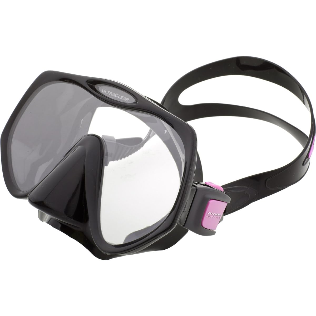 Frameless Face Mask - Medium Fit, Black with Purple Trim - Comfortable & Breathable for Daily Wear, Work, and Travel