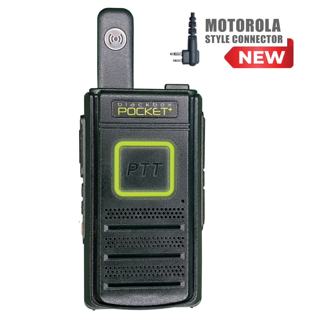 Klein Blackbox Pocket+ UHF Radio with Motorola Connector - 16 Channel Two-Way Radio for Construction, Security & Outdoor Adventures