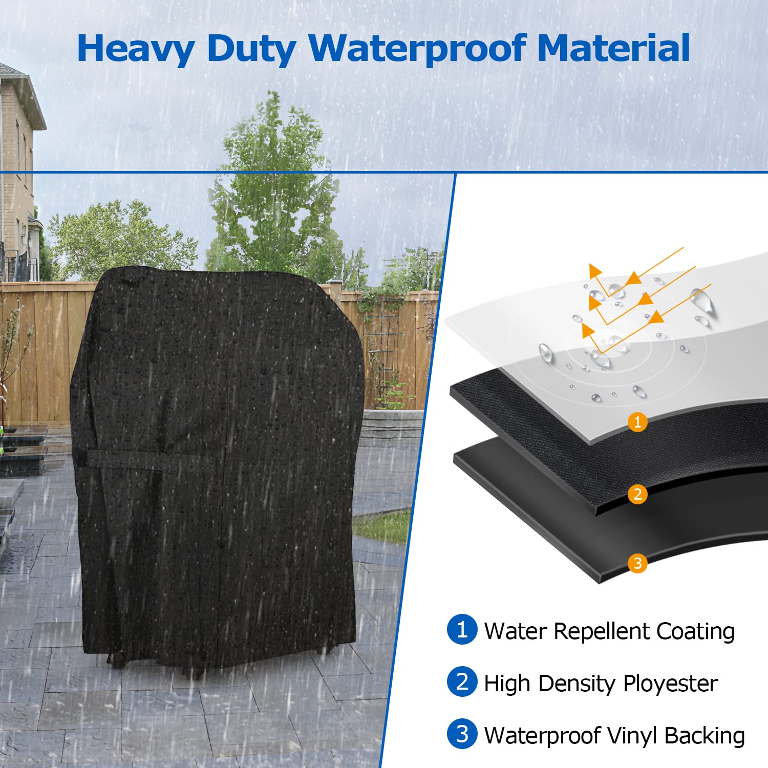 SunPatio 30 Inch Heavy Duty Waterproof 2 Burner Grill Cover - Compatible with Weber Spirit 210 Series, Charbroil & Kenmore Grills (Not for Spirit II E-210) - Outdoor BBQ Protection for Patio, Backyard & Camping