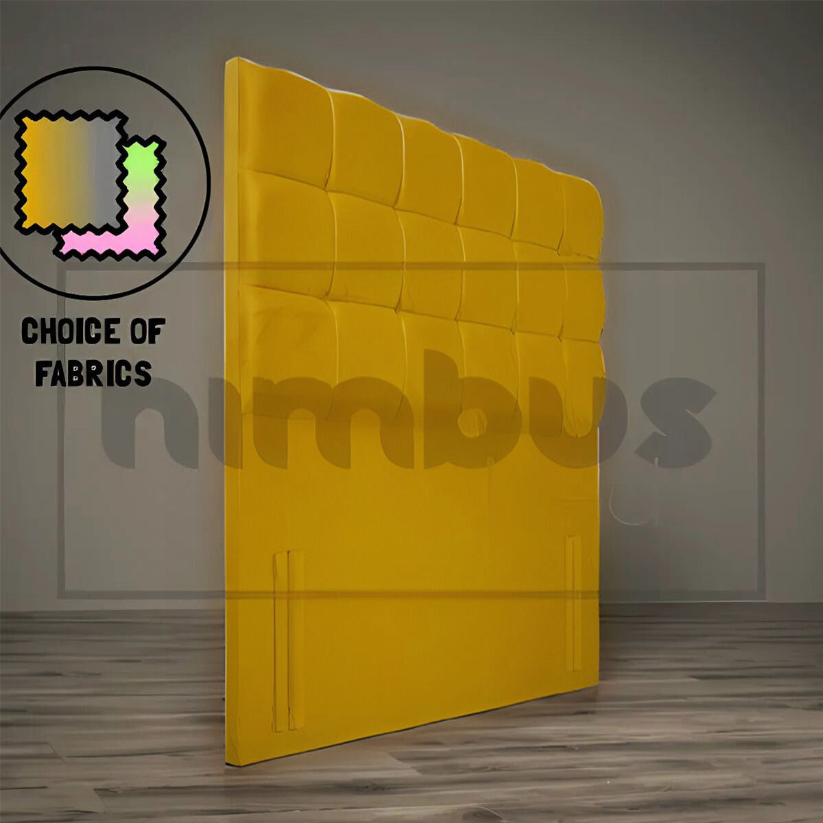 Modern Floor Standing Cube Headboard - Upholstered Bed Frame with Storage & LED Lights - Perfect for Small Bedrooms, Apartments & Dorm Rooms
