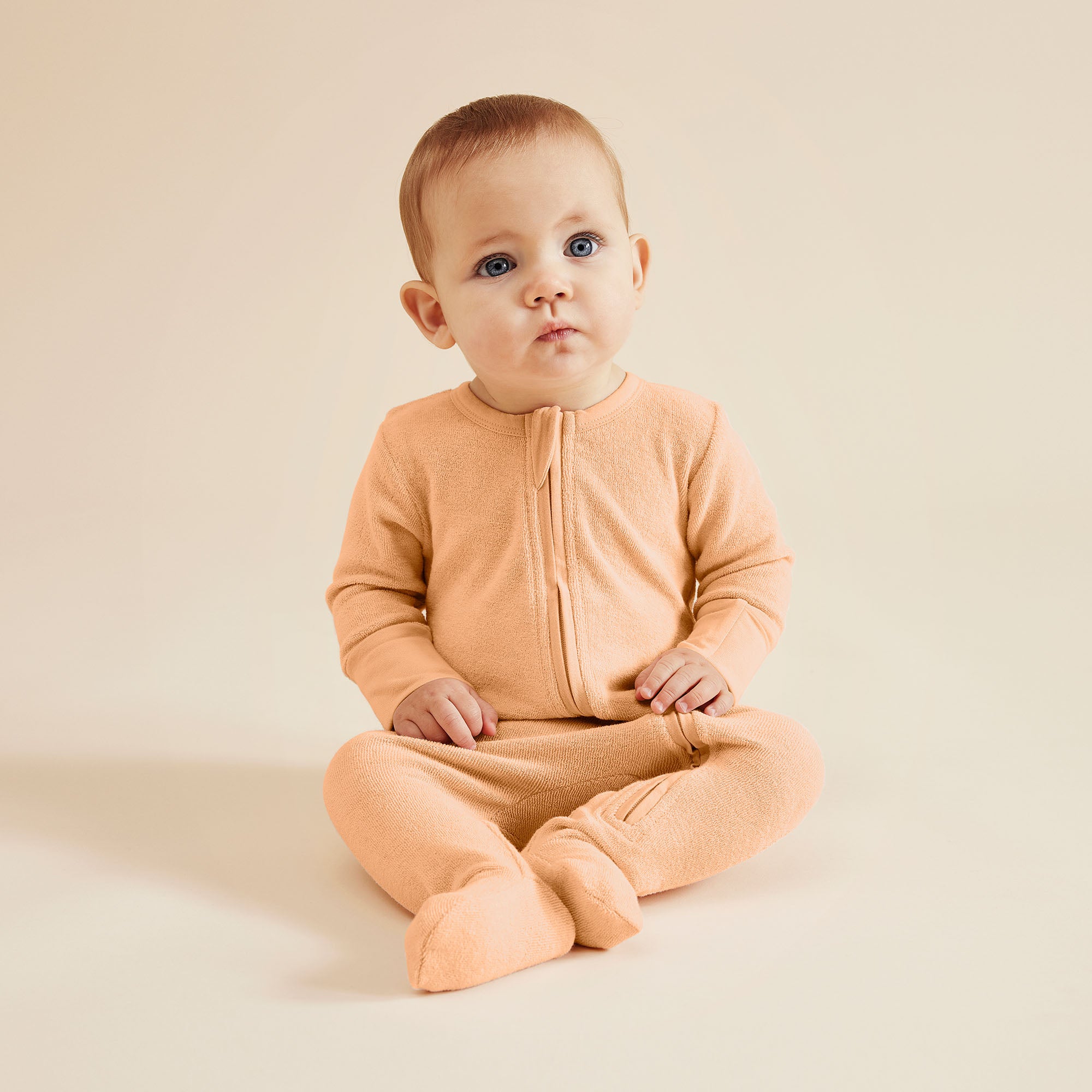 Organic Baby Terry Zipsuit - Soft 100% Cotton Jumpsuit for Newborns & Infants | Comfortable Sleepwear & Playwear for Daycare & Home Use