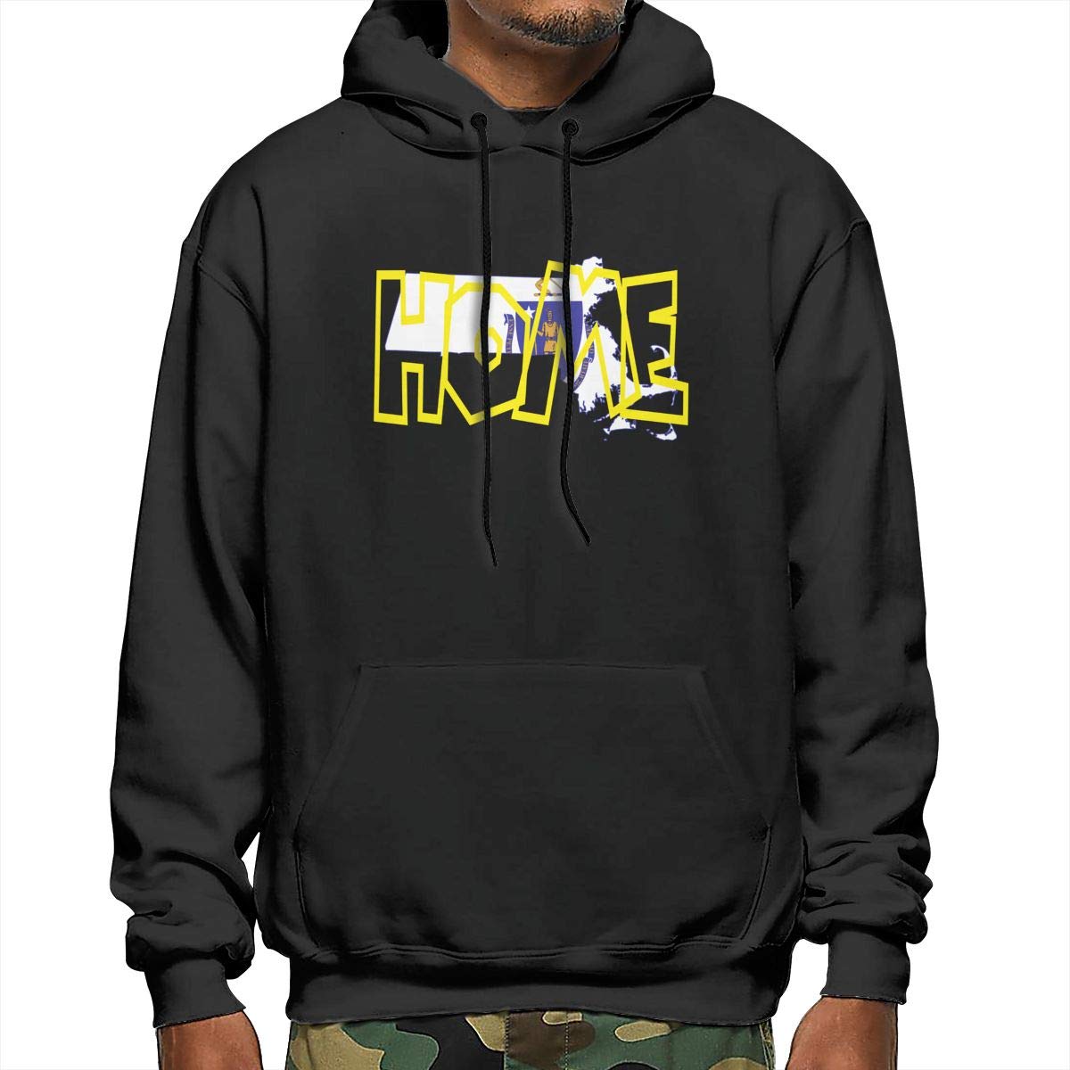 My Home is in Massachusetts Map Pullover Hoodie - Cozy & Stylish Sweatshirt for Men & Women - Perfect for Casual Wear, Outdoor Activities & State Pride