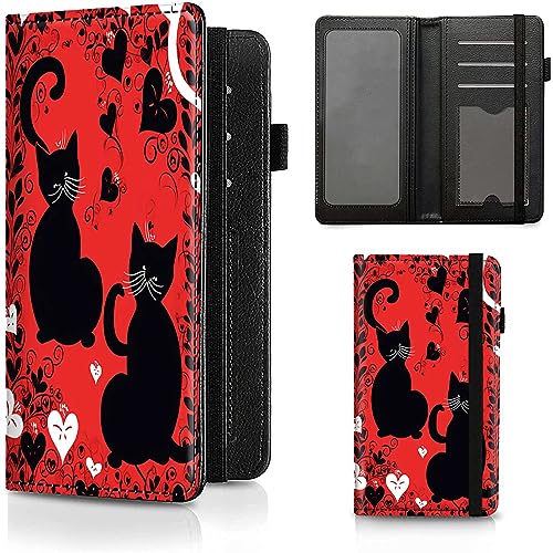 Black Red Cats and Hearts