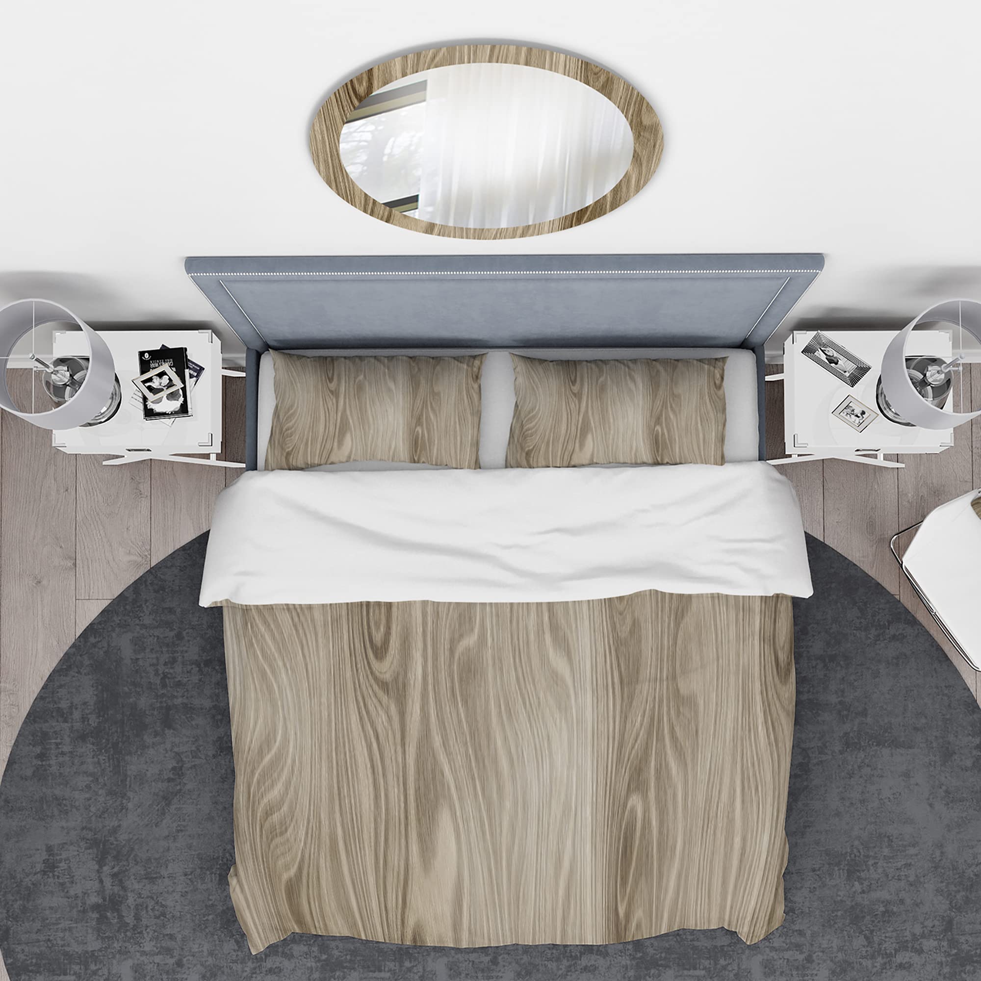 DesignQ Vertical Annual Tree Rings Abstract Duvet Cover Set - Modern Bedding for Contemporary Bedrooms, Guest Rooms & Dorm Decor