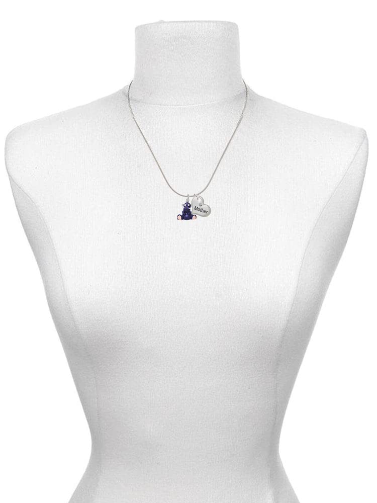 Delight Jewelry Resin Hippo Mother Daughter Heart Necklace Set (2 Pcs) - 19