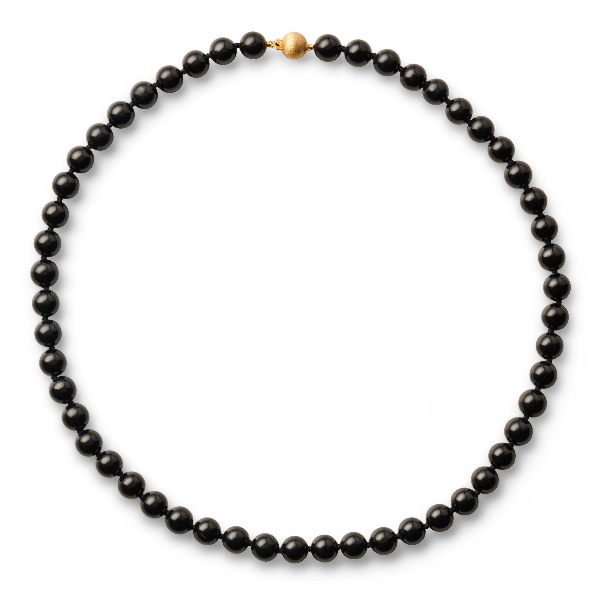 10mm Black Jade Beaded Long Necklace for Women - Elegant & Stylish Jewelry Gift for Parties, Weddings & Special Occasions
