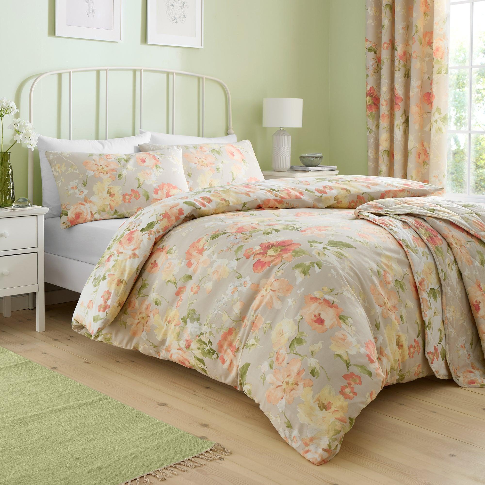 Dreams & Drapes Flourette Duvet Cover Set - Natural Cotton Soft Bedding for Cozy Sleep & Stylish Bedroom Decor