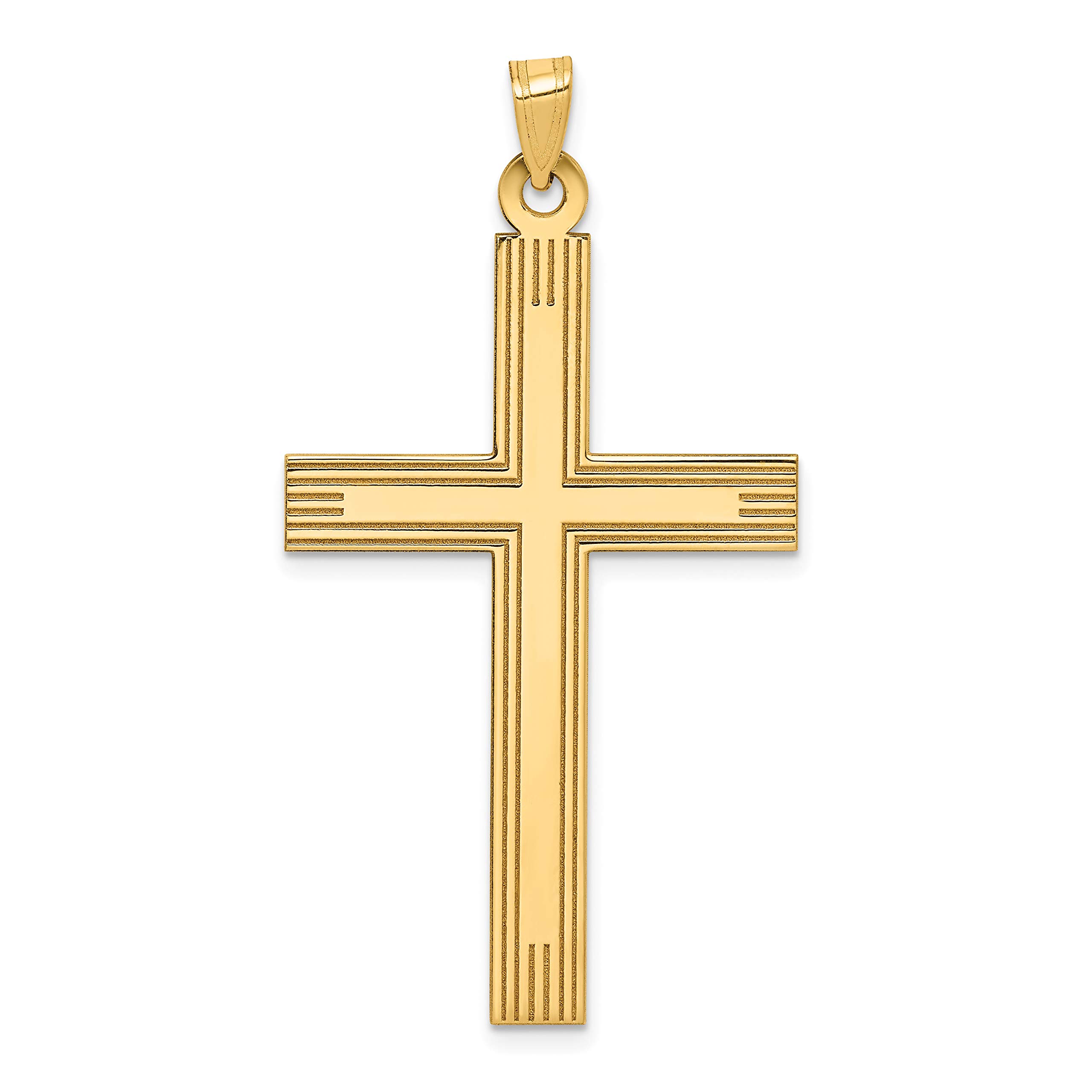 14K Gold Laser Engraved Cross Charm Pendant - Perfect for Necklaces, Bracelets & Gifts | Religious Jewelry for Women & Men