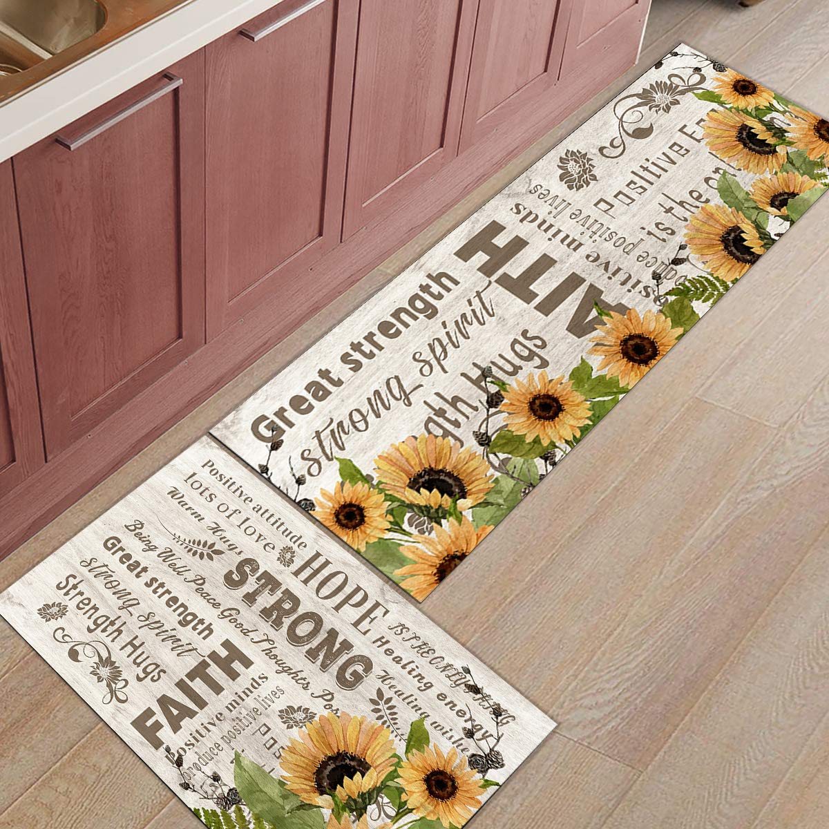 Non-Slip Kitchen Floor Mat Set - 2-Pack Waterproof Rugs for Comfort & Safety in Cooking Areas