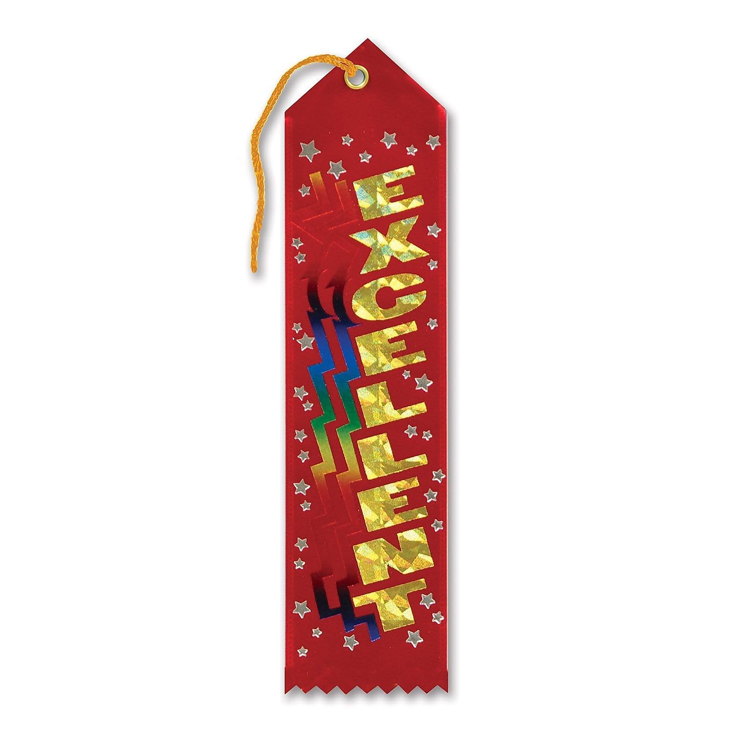 Beistle Premium Award Ribbon - 1st Place Gold Blue Red Prize Ribbons for Competitions, Ceremonies & Recognition Events - Perfect for Sports Awards, Academic Achievements & Employee Recognition