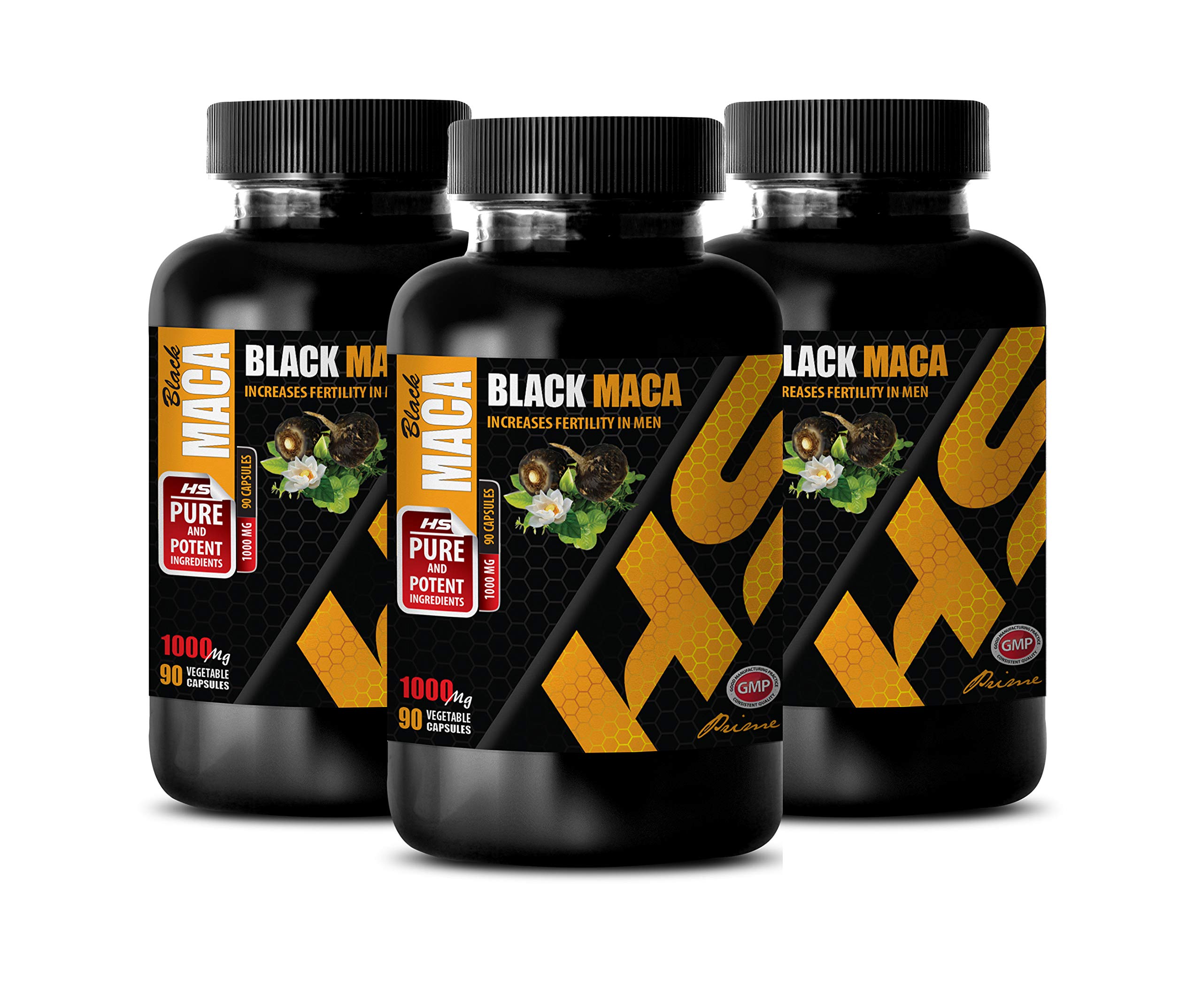 Premium Black Maca Root 1000mg Capsules - Extra Strength Mood & Energy Booster for Women - 3 Bottles (270 Capsules) - Supports Hormonal Balance, Stress Relief & Vitality - Perfect for Busy Professionals, Fitness Enthusiasts & Menopause Support