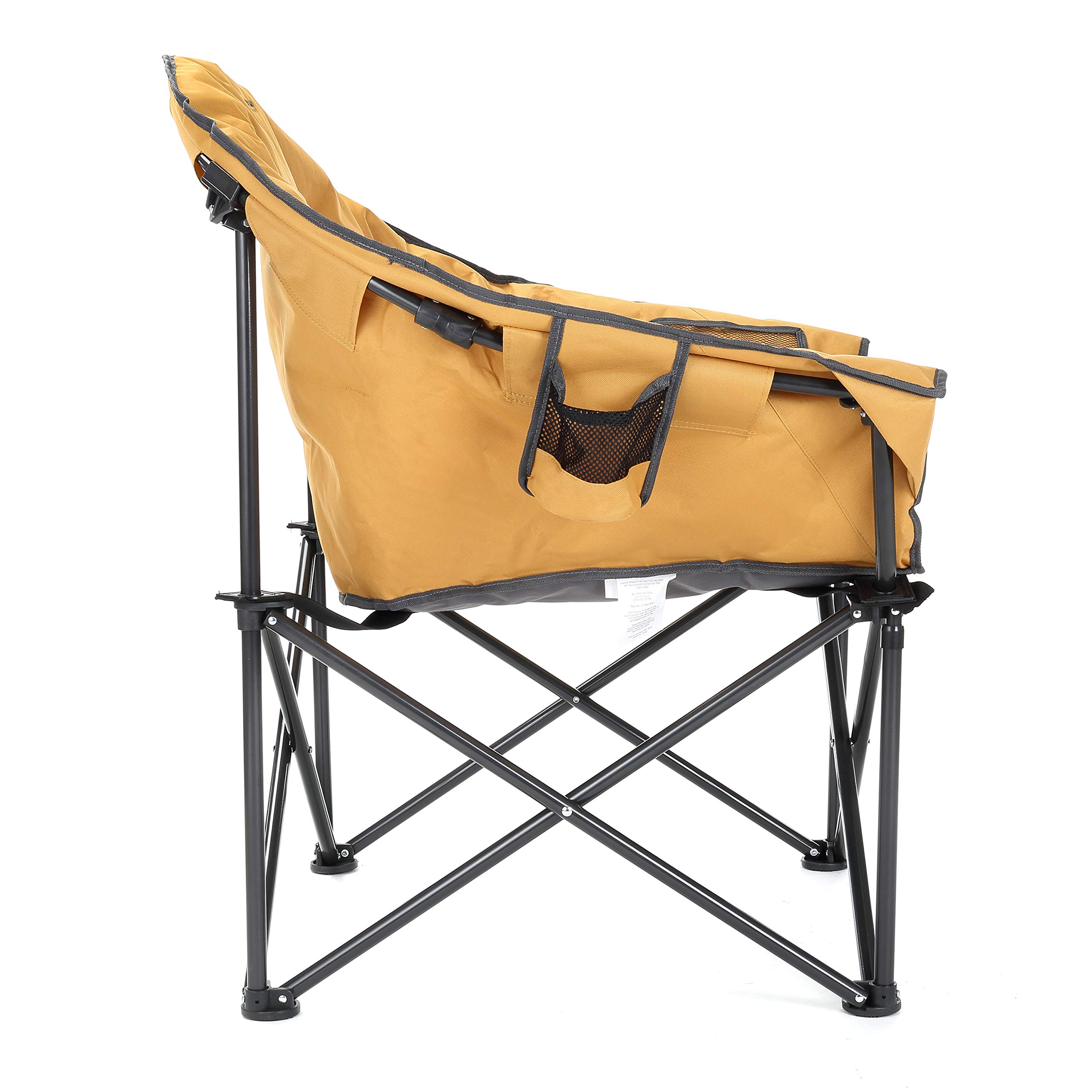 Heavy-Duty Oversized Moon Saucer Camping Chair - 330lbs Weight Capacity, Padded Seat with Cup Holder & Storage Pocket - Portable Folding Chair with Carry Bag for Outdoor, Beach, Picnic & Tailgating - USA-Based Customer Support