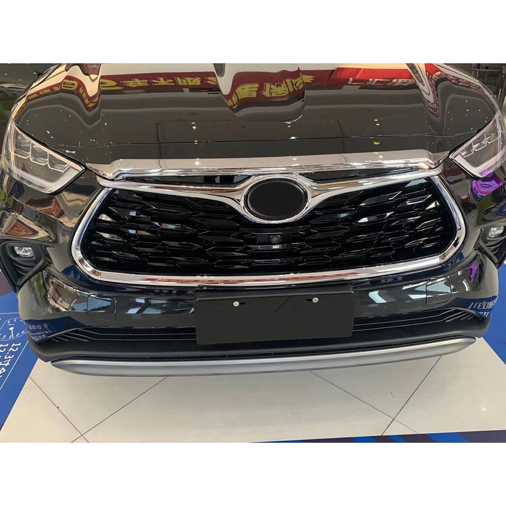 Beautost Chrome Front Hood Grill Cover for Toyota Highlander 2020-2025 - Upgrade Your SUV's Style & Protection (Perfect for Off-Roading, Car Shows & Daily Driving)