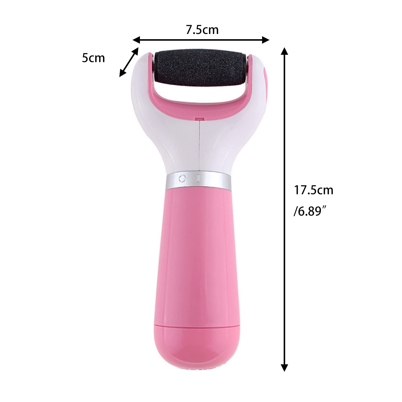 Electric Rechargeable Callus Remover for Feet - Hard Skin & Dead Skin Removal Tool with Rotating Sanding Head - Pink Pedicure File for Smooth Soft Feet - Perfect for Home Pedicure & Foot Care Routine