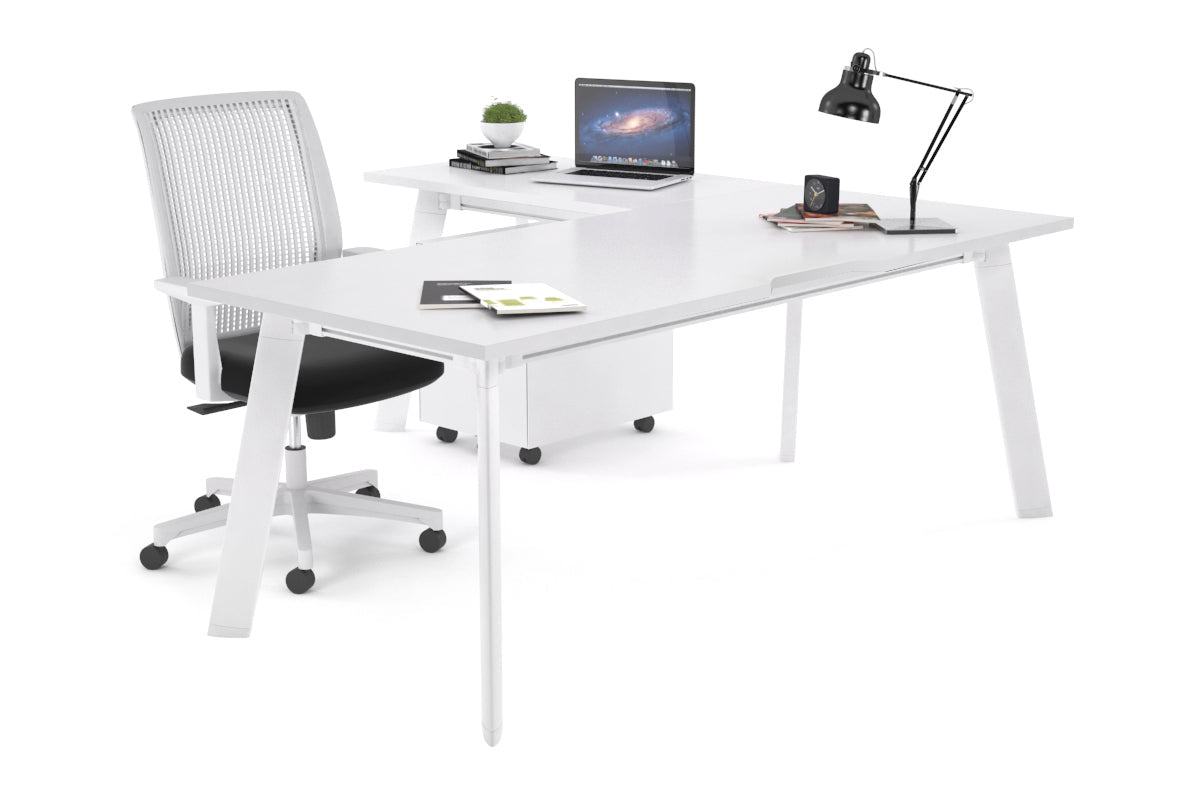 Switch Executive Corner Office Desk - 1800L x 1550W with Cable Management | Modern L-Shaped Workstation for Home & Business Offices | Perfect for Conference Rooms, Executive Suites & Professional Workspaces