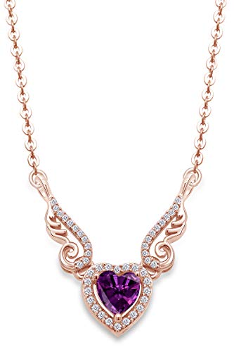 rose-gold-plated-silver : Amethyst