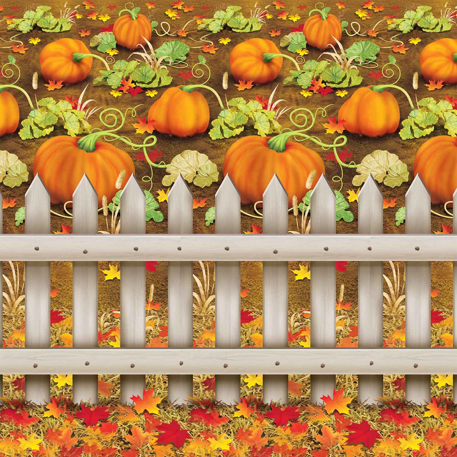 Autumn Pumpkin Patch Backdrop - 4'x30' Fall Harvest Decor for Photo Booth & Thanksgiving Parties