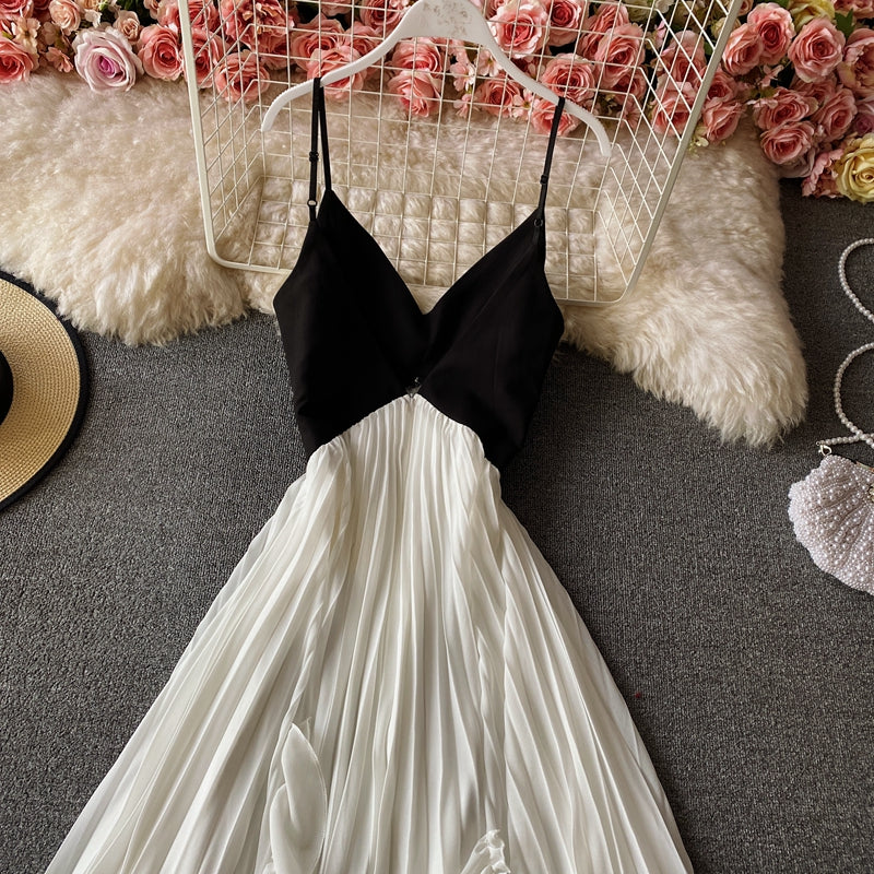 Elegant Backless Pleated Dress with Spaghetti Straps - Fairy-Inspired Long Maxi Dress 1717 | Perfect for Summer Weddings, Beach Vacations & Boho Parties