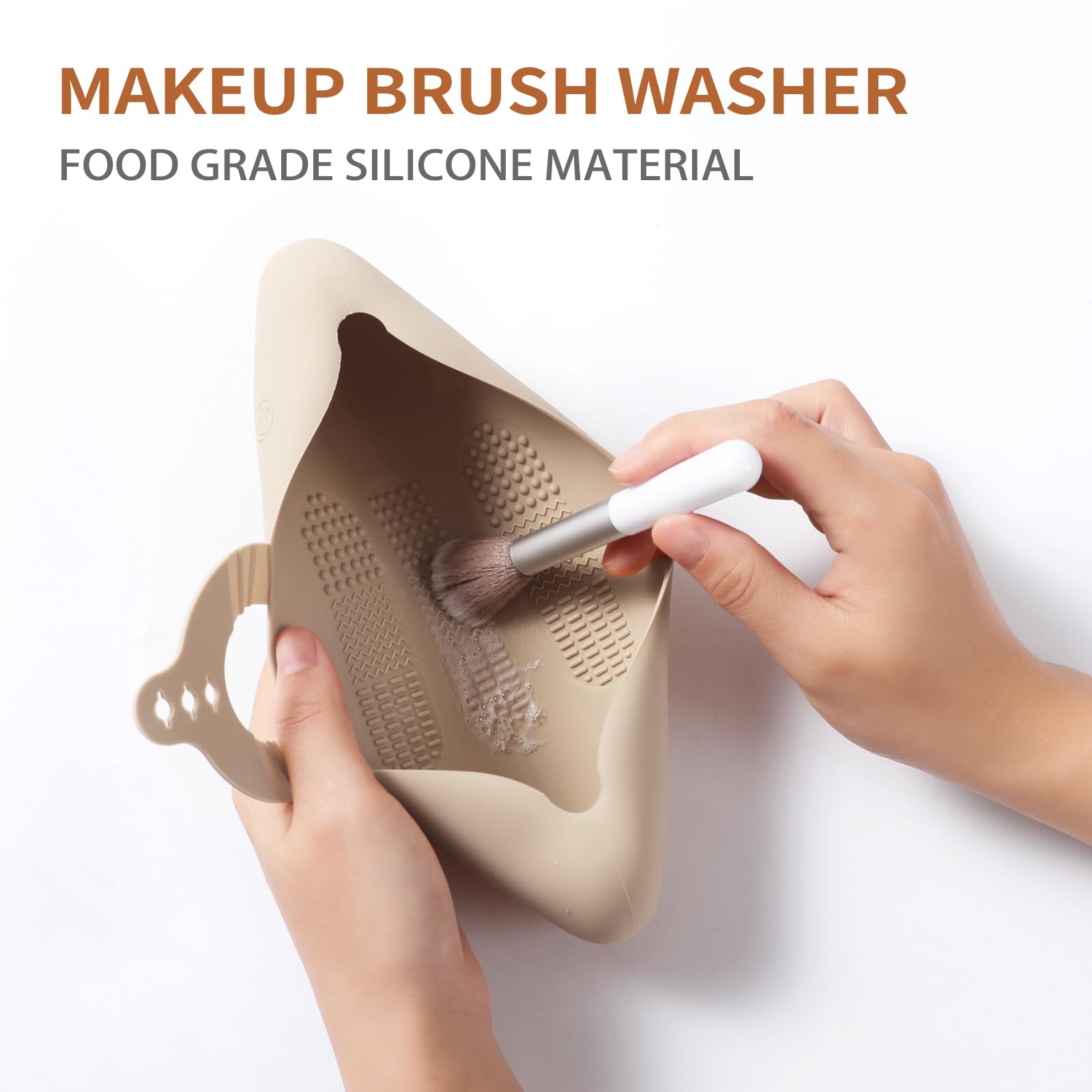 Portable Silicone Travel Makeup Brush Holder - Anti-Slip Cosmetic Brush Organizer with Soft Case for On-the-Go Beauty | Perfect for Travel, Gym & Daily Makeup Routine