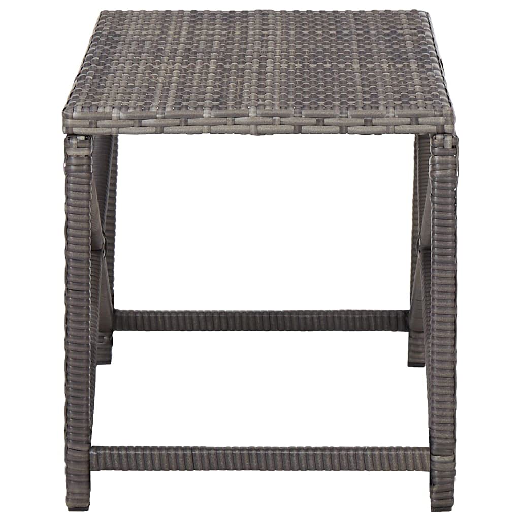 vidaXL Patio Bench - Gray Poly Rattan Outdoor Seat with Powder-Coated Steel Frame, Water-Resistant & Easy to Assemble - Perfect for Patio, Garden, Poolside, and Backyard Relaxation