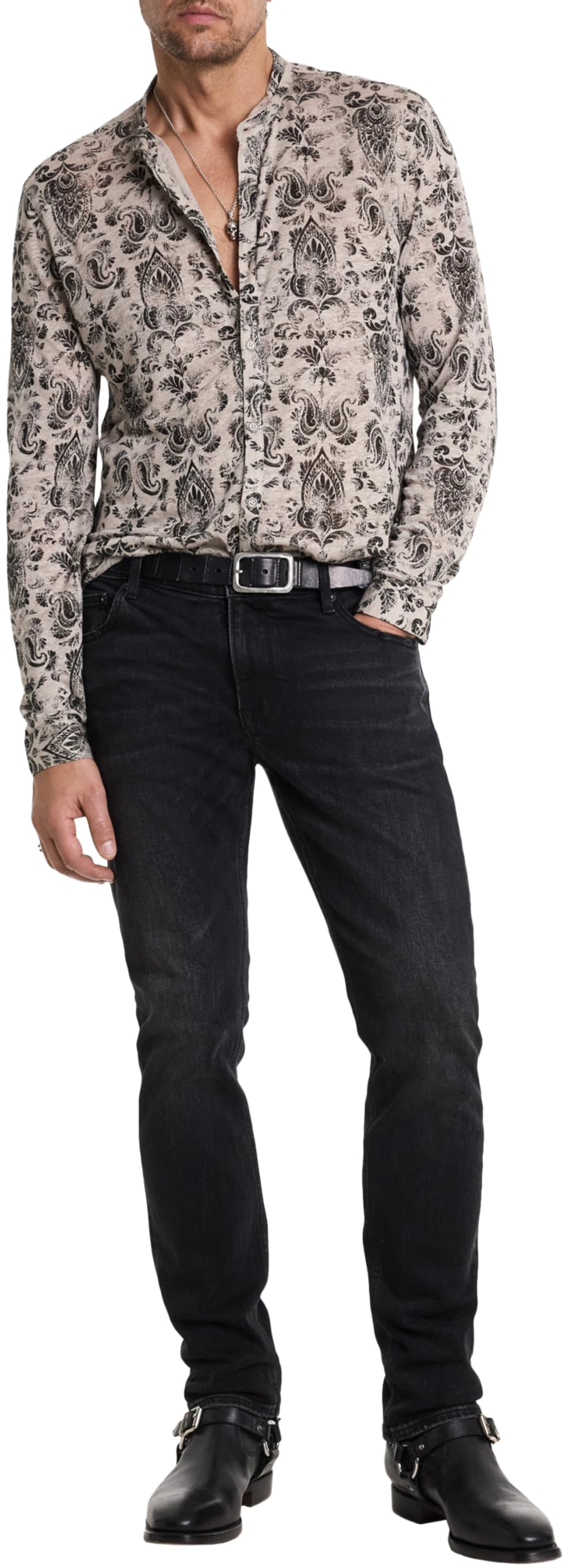John Varvatos Men's Padria Button-Down Shirt | Premium Cotton Dress Shirt for Business & Casual Wear | Office, Date Night & Special Occasions