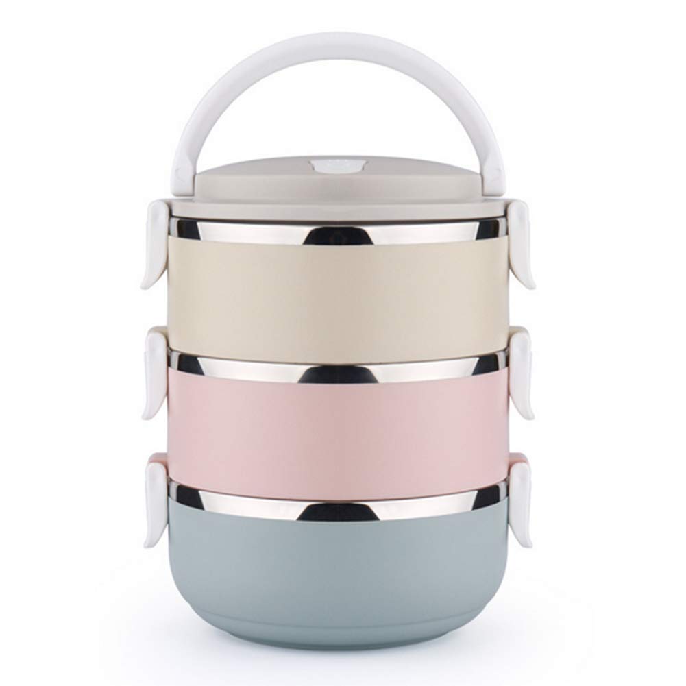 Premium Stainless Steel 3-Tier Insulated Lunch Box - Leakproof Bento Food Container for Adults & Kids - Ideal for Office, School, Picnics & Travel