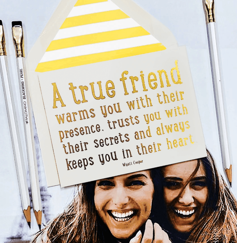 True Friend Greeting Card - Blank Single Folded Card for Birthday, Thank You & Friendship - Perfect for Warm Wishes & Special Occasions